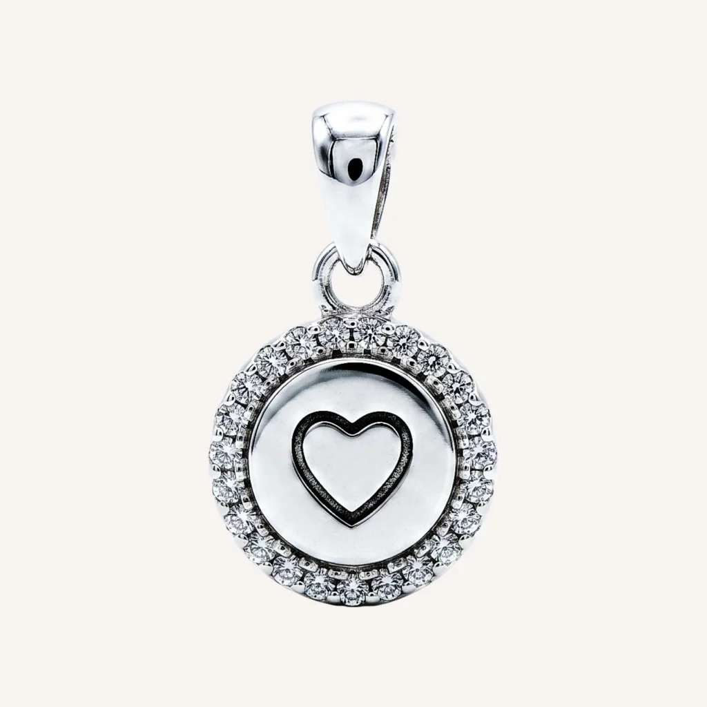 Round Cubic Heart Pendant