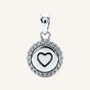 Round Cubic Heart Pendant
