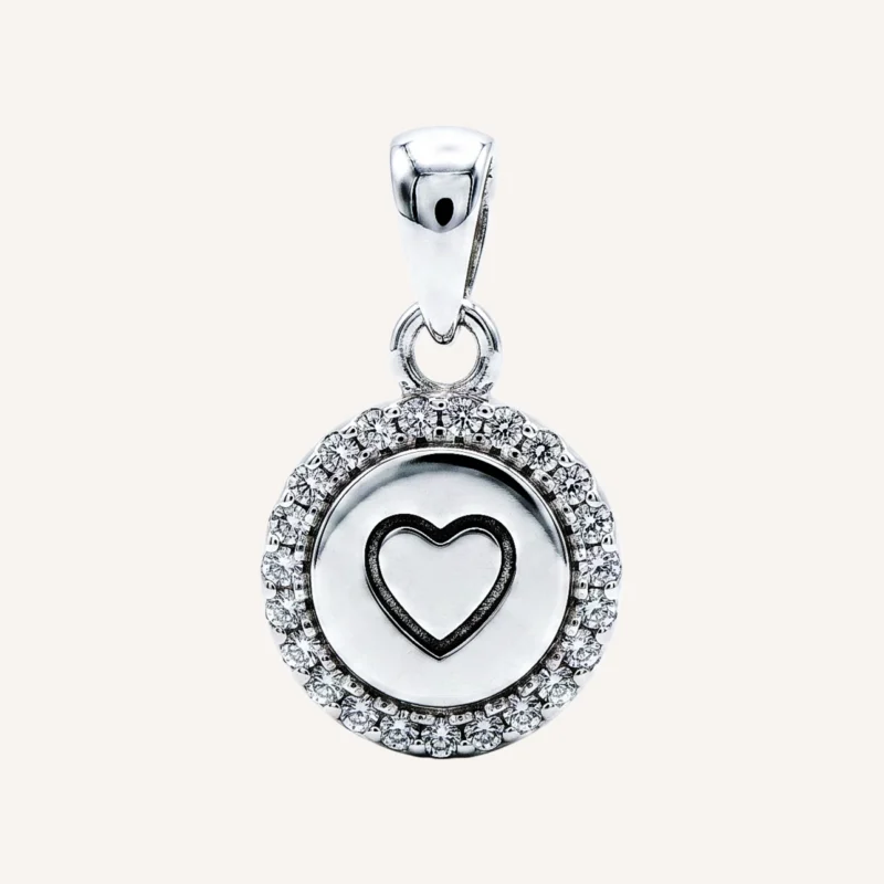 Round Cubic Heart Pendant