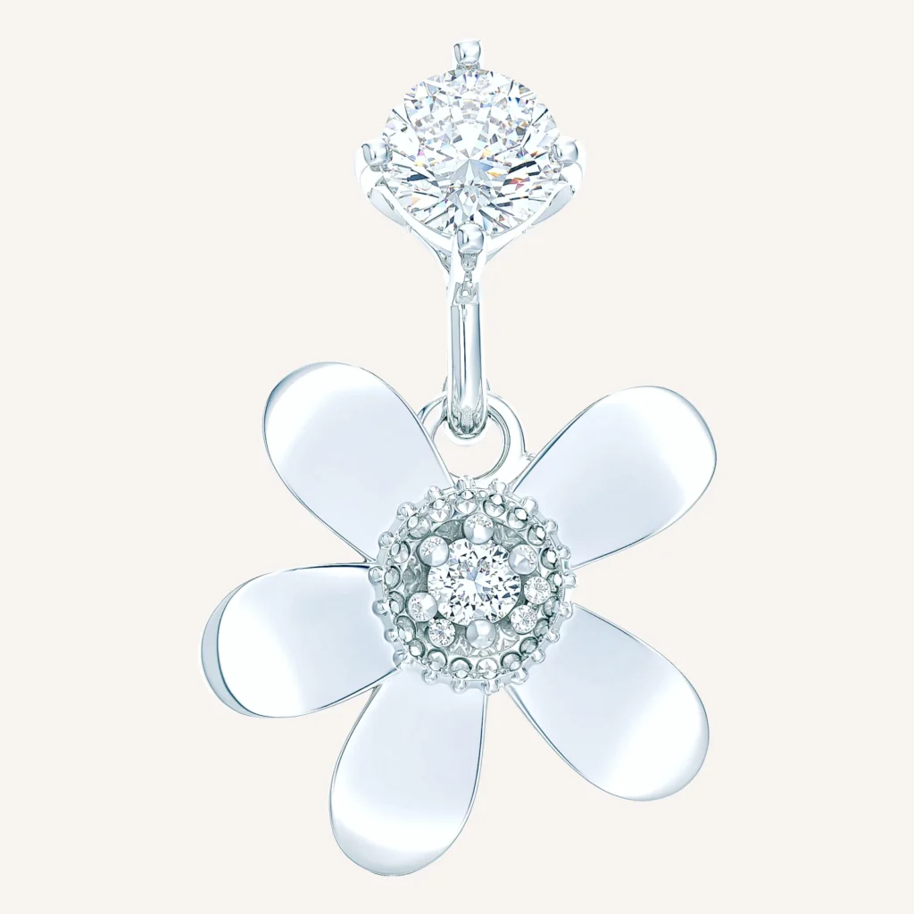 Cubic Flower Earrings detail