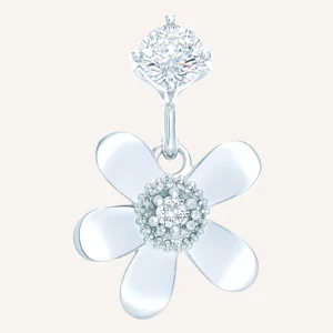 Cubic Flower Earrings detail